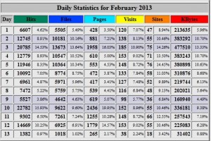 Usage Statistics 13.02.2013
