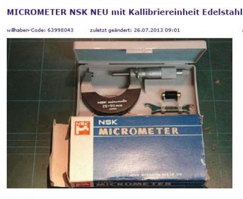 MICROMETER NSK NEU