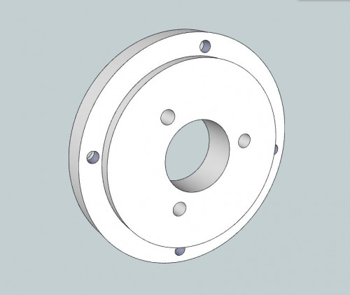 Sketchup Flansch für 160er-Vierbackenfutter 1