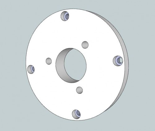 Sketchup Flansch für 160er-Vierbackenfutter 2